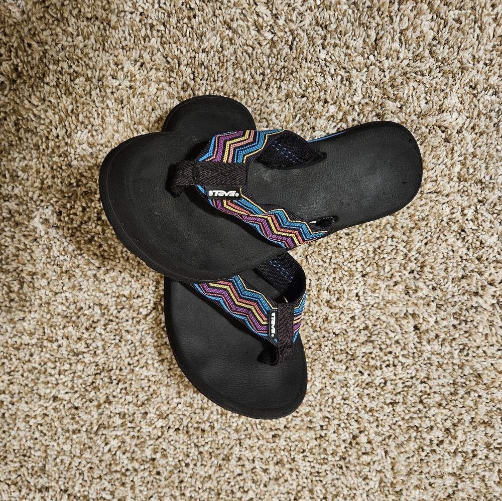 Teva Black Sandals with Multicolor Straps